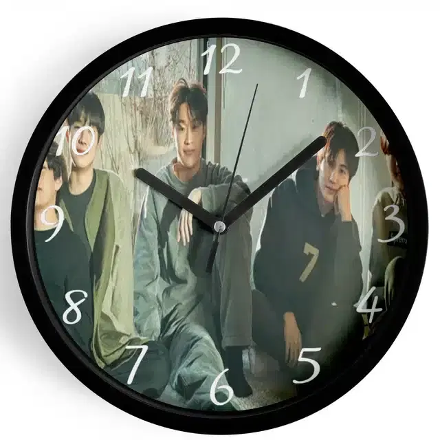 BTS Printed Wall Clock, Multicolor, 7 Inches