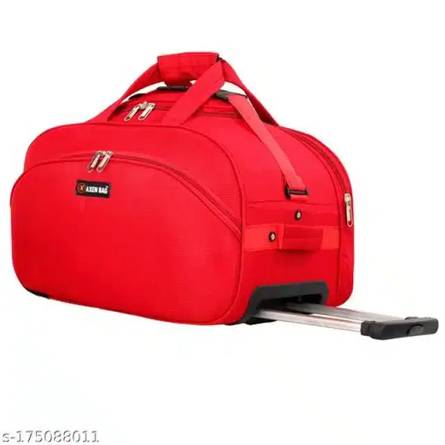 Polyester Trolley Duffel Bag for Men & Women, Red