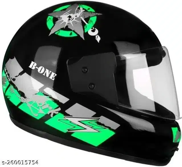 Full Face Helmet For Men, Black & Green