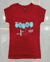 Cotton Printed Tops/Tunics for Girls, Red (30)