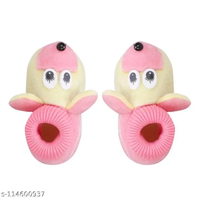 Booties for Infants (Pink & Cream, 6-9 Months)