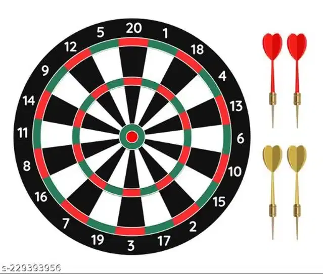 Dart Board with 4 Pcs Pointed Darts, Multicolor, Set of 1