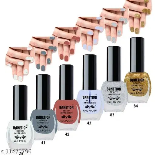 Banetion Matte Nail Polish, Multicolor, Pack of 6