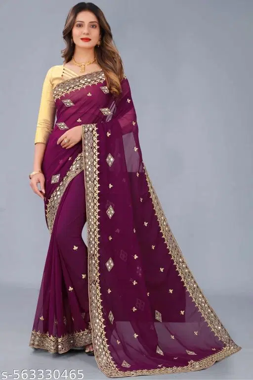 Purple Saree for Women (Purple)
