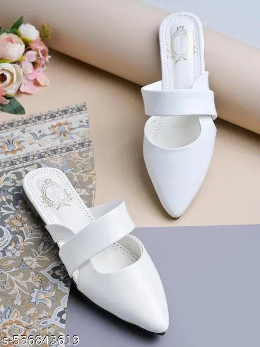 Shoetopia Solid Mules White Size 6