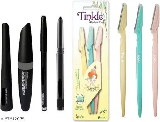 3 In 1 Mascara ,Eyebrow Pencil, Eyeliner+ Ads Eyeliner + Tinkle Razor