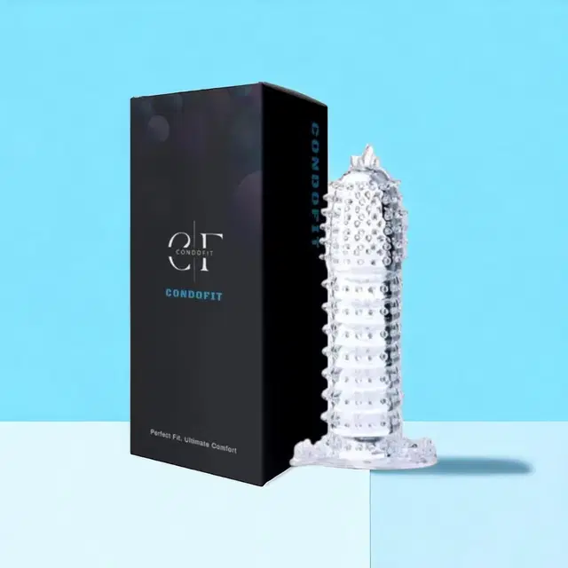 Crystal Dotted Reusable Condom for Men, Transparent