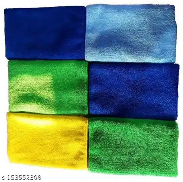 Microfiber Bath Towel, Multicolor, 40x40 cm, Pack of 6