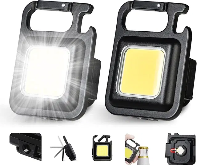Portable USB Rechargeable Camping Flash Light, White, Pack of 2