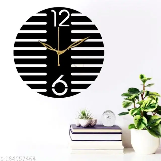Wooden Wall Clock, Black