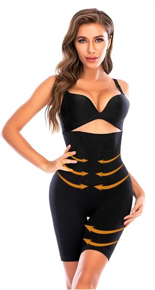 Women’s Cotton Lycra Tummy Control 4-in-1 Blended High Waist Tummy & Thigh Shapewear (S629)