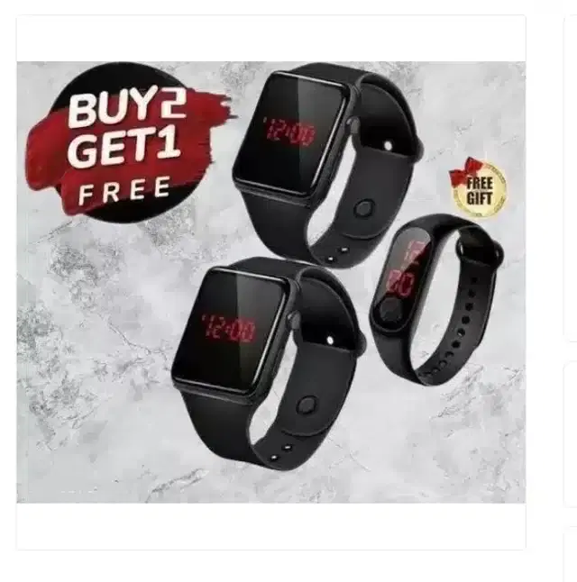 Digital Watch or Kids, Pack of 3 (Multicolor)