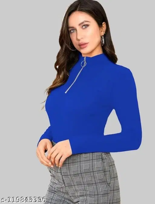 Casual Wear Top & Bottom Sets for Women (Blue, S)