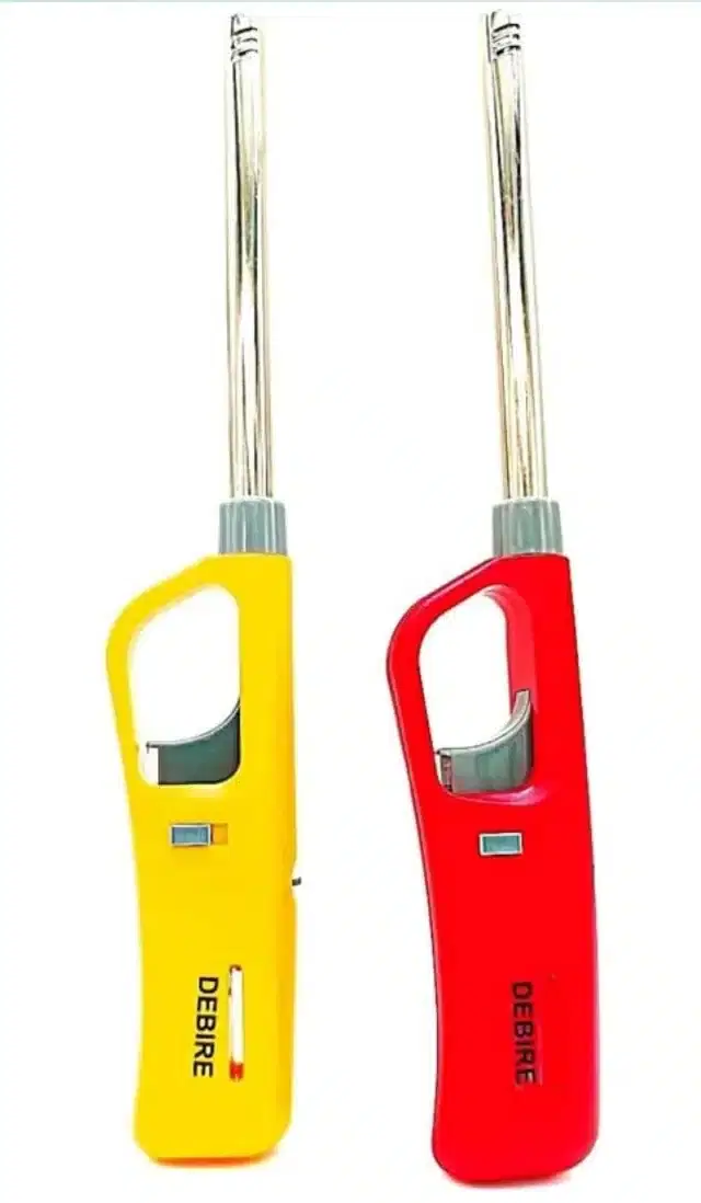 Plastic Refillable Gun Gas Lighter, Pack of 2, Multicolor