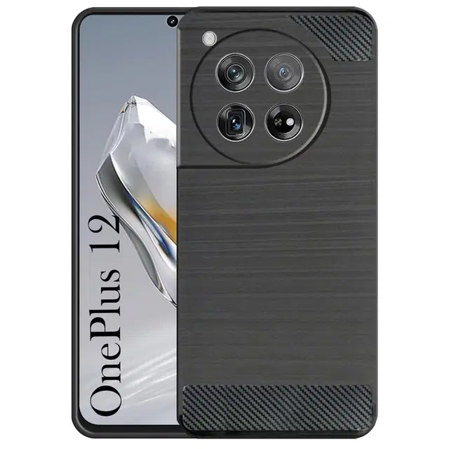 Silicone Mobile Back Cover for 1+ 12 / OnePlus CPH2573 (Black)