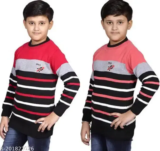 Woolen Sweaters for Boys, Pack of 2 (Multicolor, 8-9 Years)