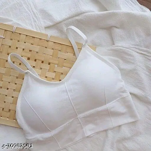 Viscose Spandex Sports Bra for Women, White (30C)