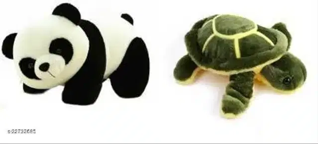 Stuffed Toys for Kids, Green & White, Set of 2