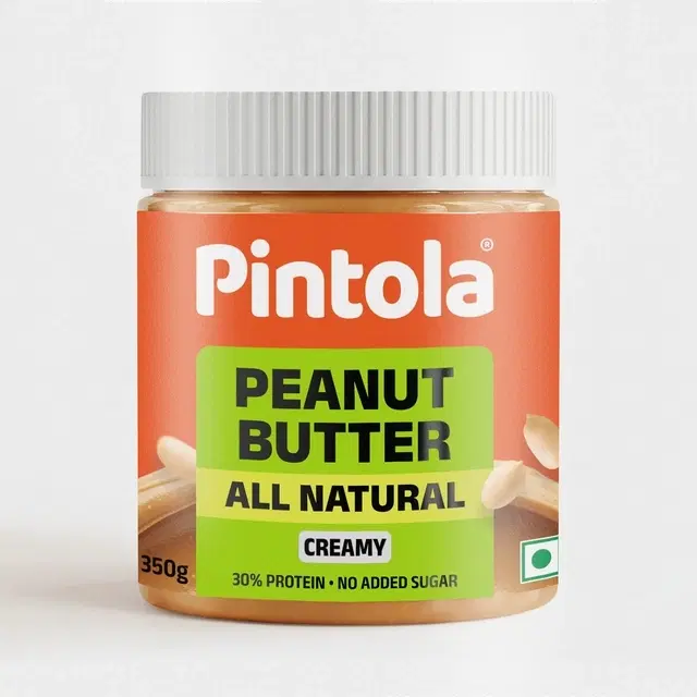 Pintola Peanut Butter Creamy, All Natural, Unsweetened 350 g