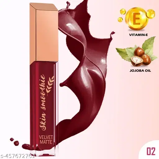 Skin Smoothie Velvet Matte Liquid Lipstick UP TO 18 Hours, Maroon, 4 ml, Pack Of 1
