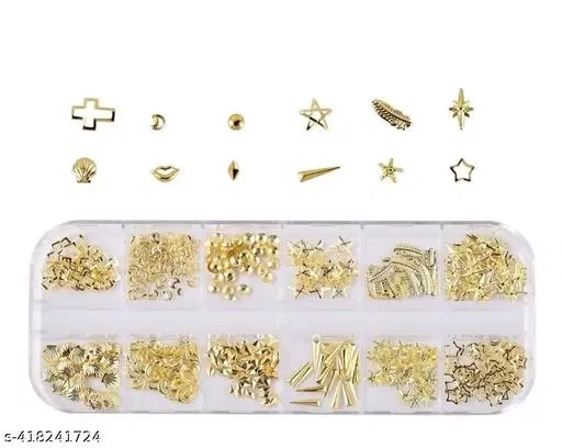 Professional Nail Art 3D Gold & Black Nail Art Rhinestones Fancy Shaped Crystals and Stone