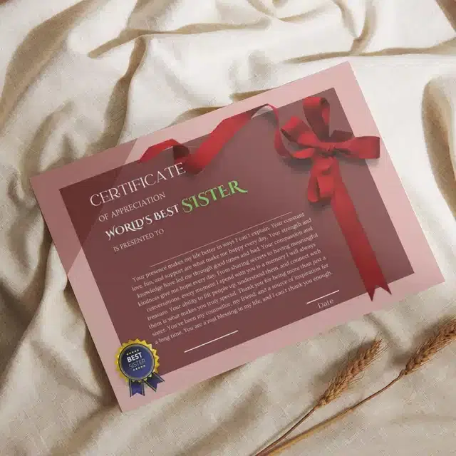 Birthday Greeting Card with Envelope for Sister, Multicolor, Set of 1