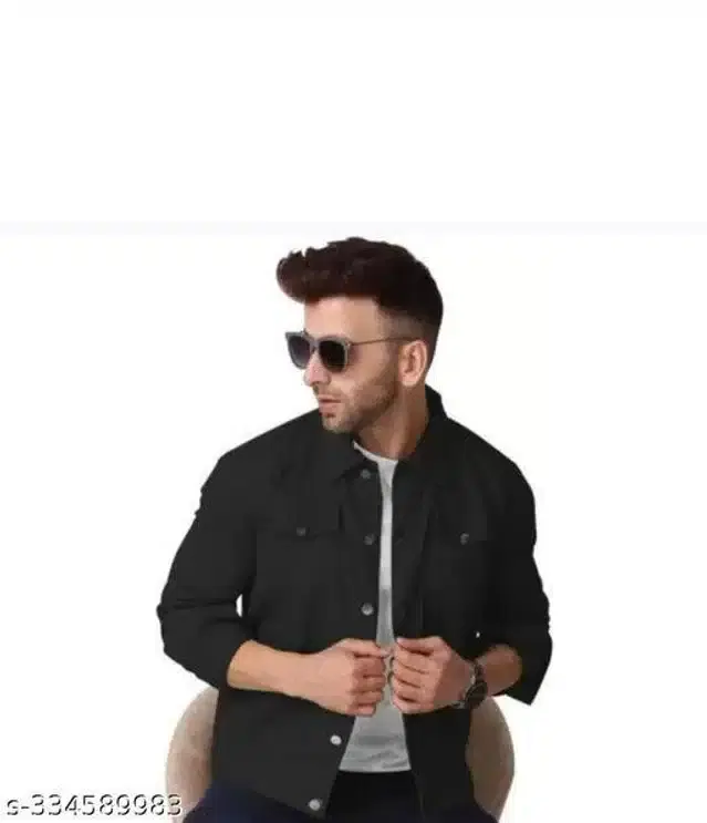 Full Sleeves Jacket for Men (Black, M)