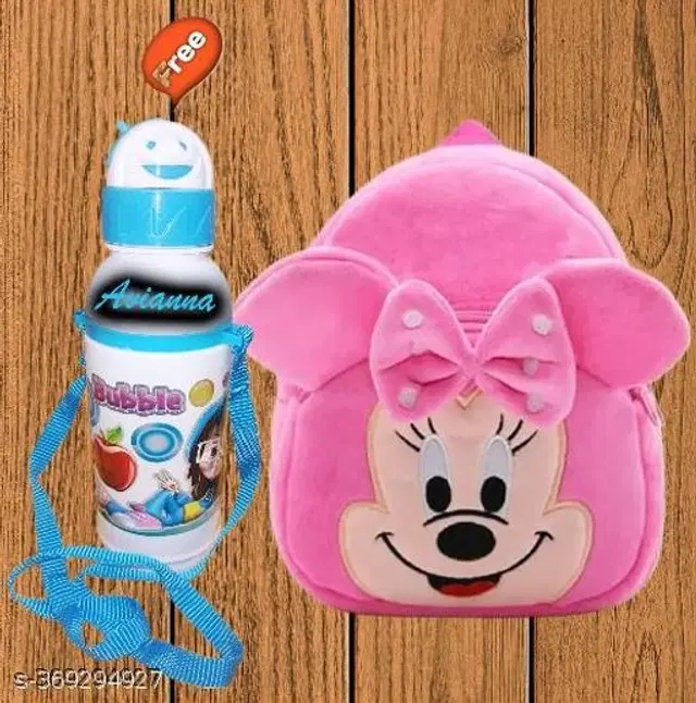 Nylon Backpack with Sipper for Kids, Multicolor, Set of 2
