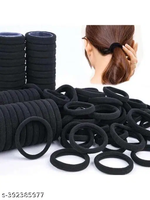 Everyday Rubber Bands for Women (Black, Pack of 30)