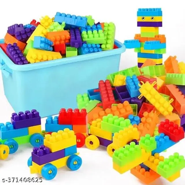 Plastic 80 Pcs Block Toys for Kids, Multicolor, Set of 1