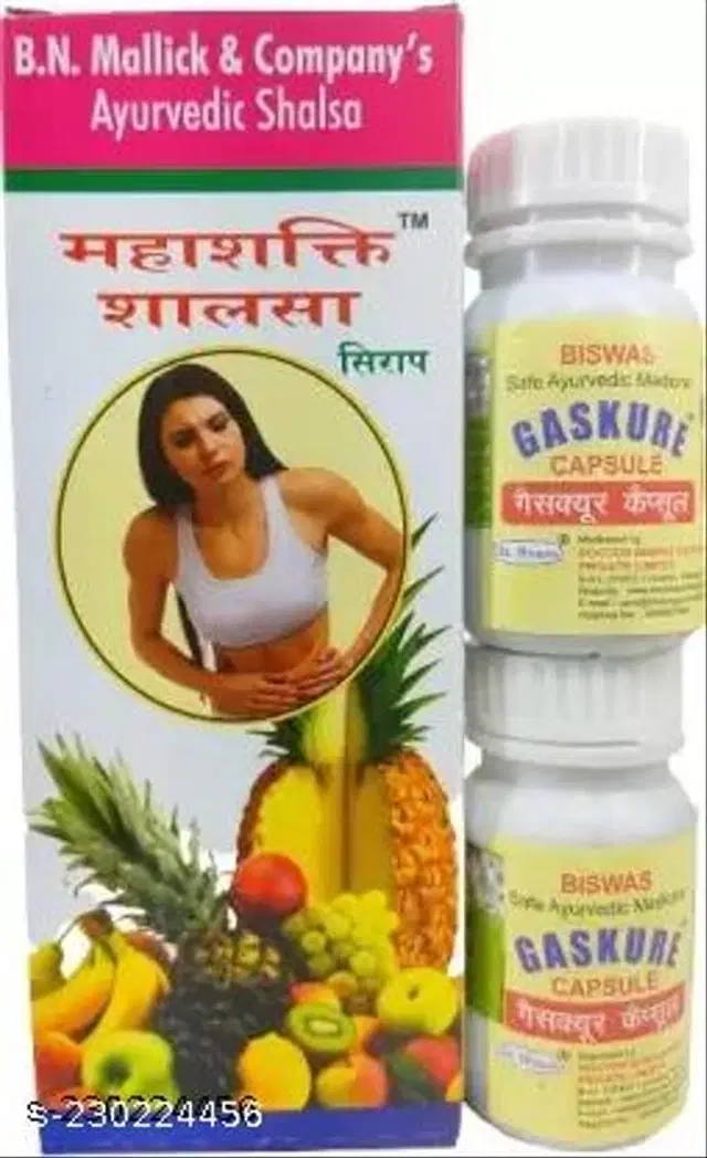 B N Mallick Mahashakti Salsa Syrup & Gas Cure Capsule For Family Good Health Wellness, Pack Of 3