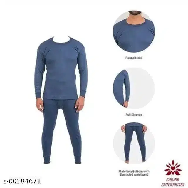 Wool Thermal Set for Men (Blue, M)