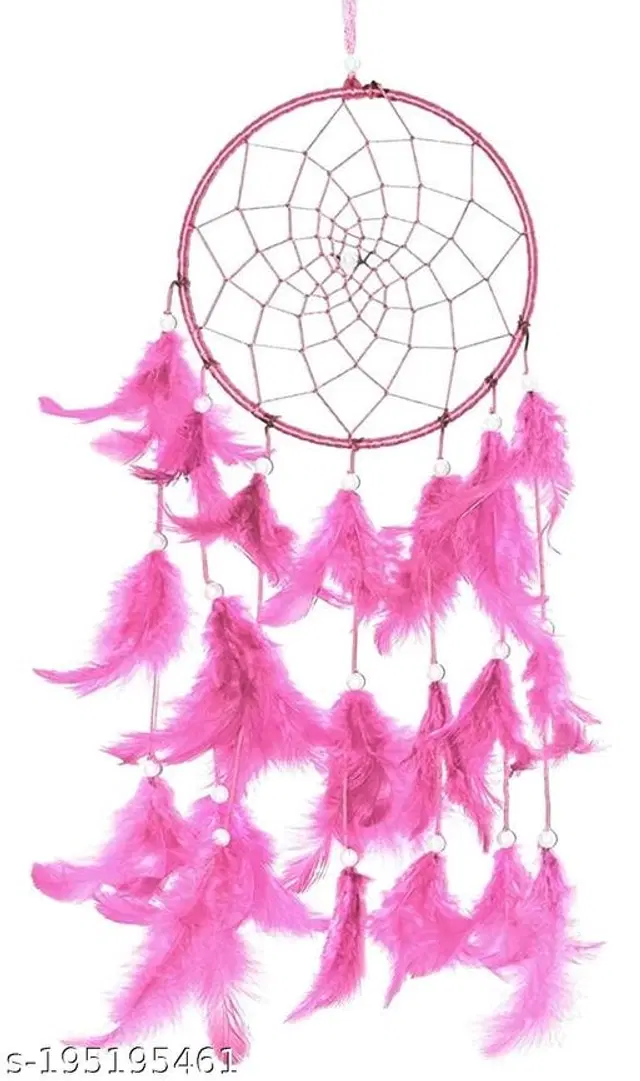 Feather Wall Hanging Dream Catcher, Pink