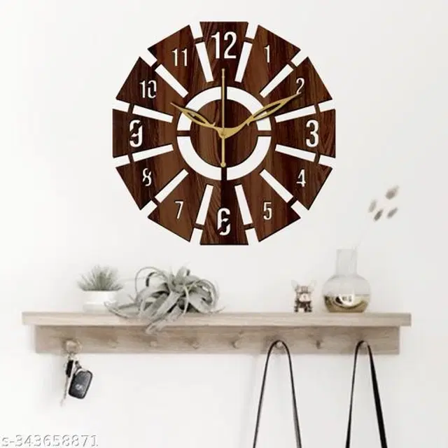 Wooden Wall Clock, Brown