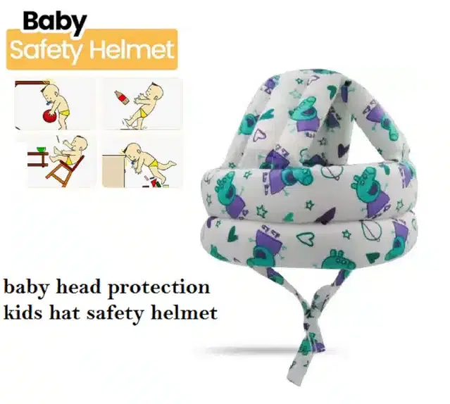 Plush Safety Helmet for Infants (White & Purple)