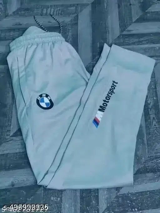 Mens Track Pants Printed Grey (XL)