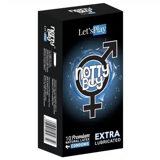 NottyBoy Lets Play Extra Lubricated Condoms, Pack of 10