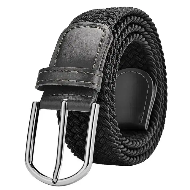 Slovic Men's Nylon Woven Fabric Belt, Black
