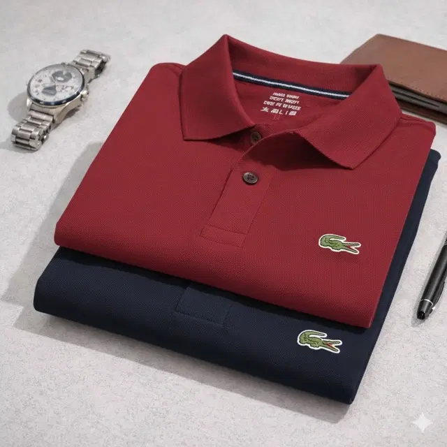 Cotton Matty Solid T-shirt For Men, Red & Black, Pack of 2 (M)