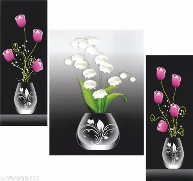 Wooden UV Coated Digital Painitings, Multicolor, 12x18 inches, Pack of 3