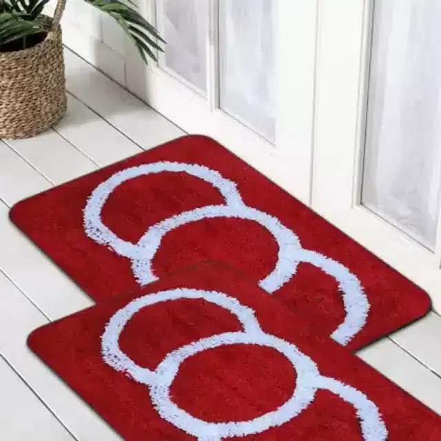 Cotton Printed Door Mats, Pack of 2, Multicolor, 16x24 Inches