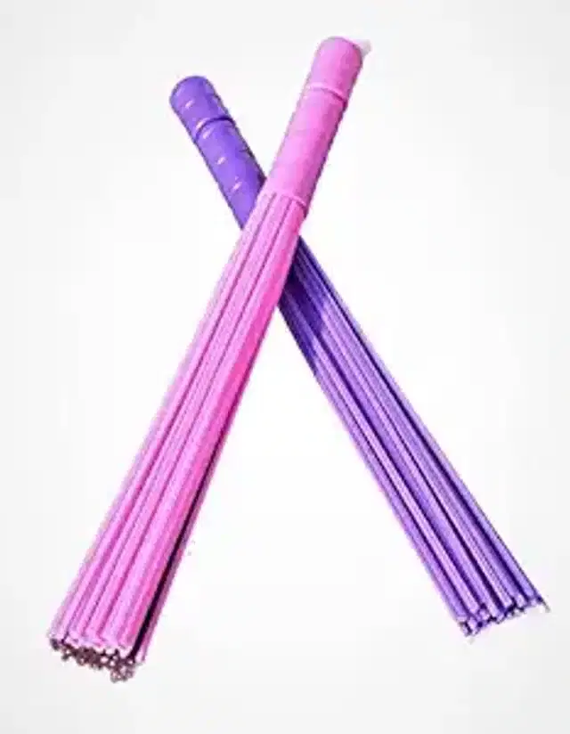 Plastic Sticks Brooms for Bathroom, Multicolor, Pack of 2