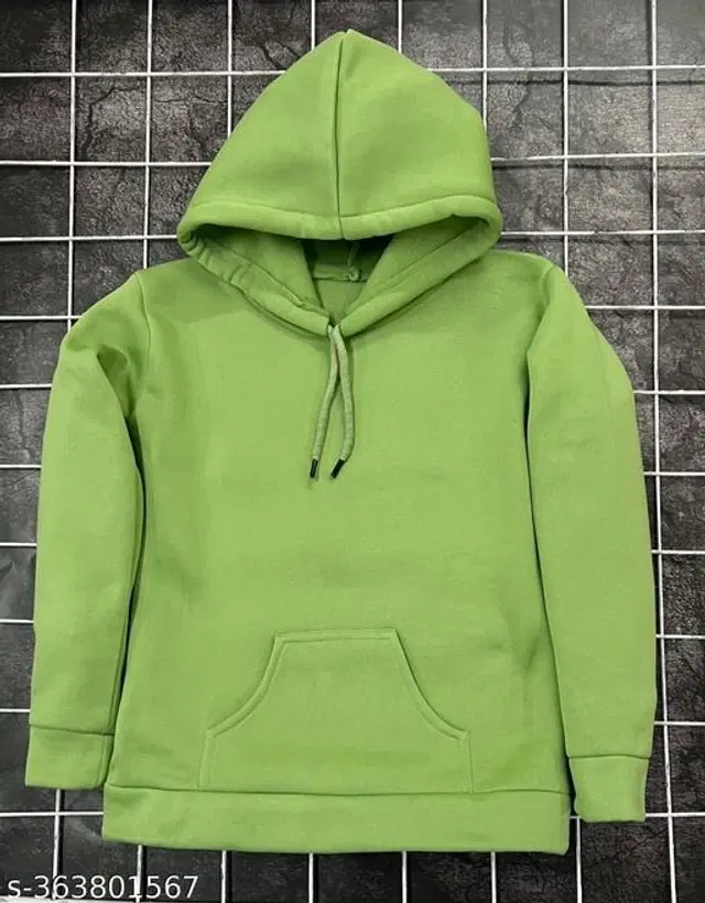 Woolen Hoodie for Women (Green, M)