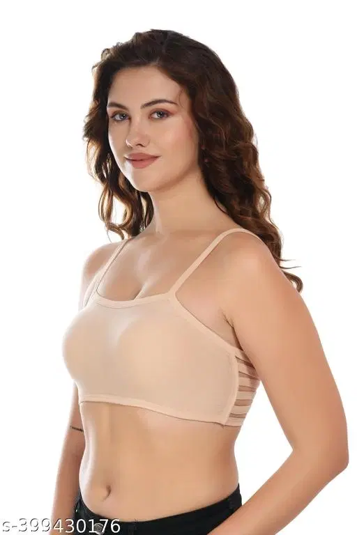 Cotton Blend Bra for Women, Beige (28B)