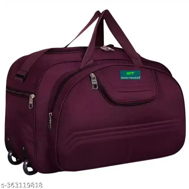 Polyester Duffel Bag, Wine, 60 L