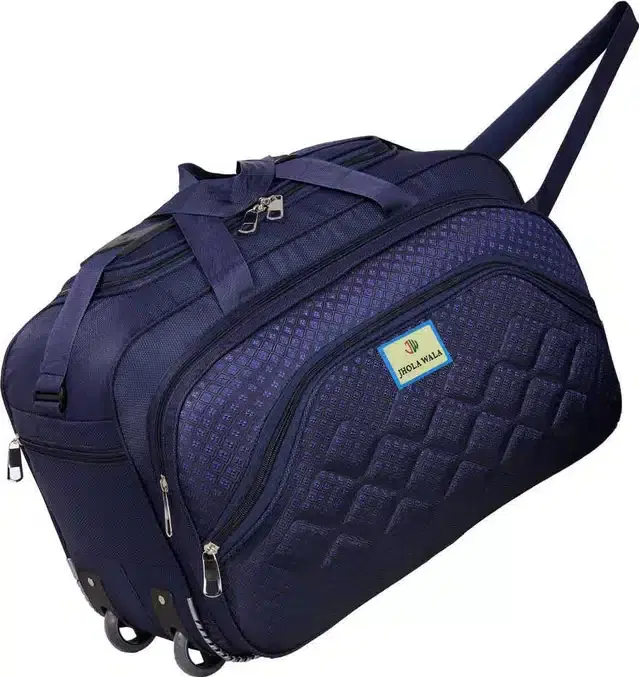Polyester Traveling Luggage Bag with Wheels, Blue,60 L