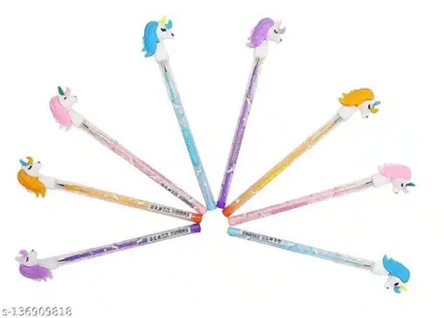 Unicorn Push Pencils, Multicolor, Pack of 8
