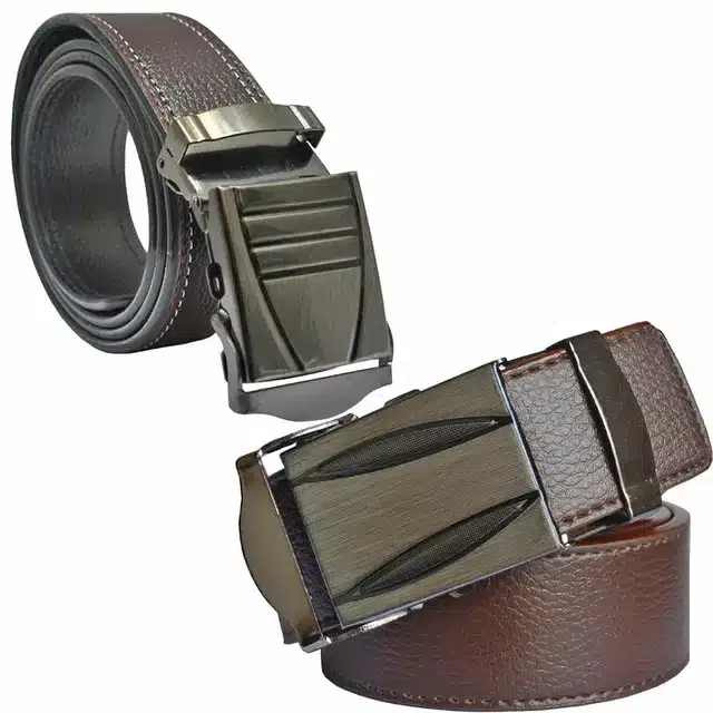 Casual Belt for Men, Pack of 2 (Brown)