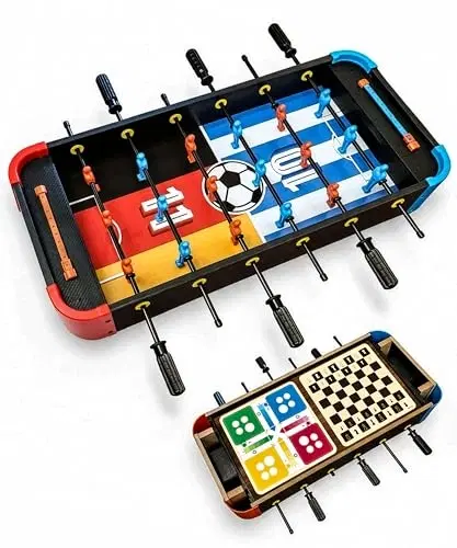 Lifelong Foosball Table with Chess & Ludo, 3-in-1, Big Size, 6 Handles with Team Players, for Boys & Girls 7-14 Years, 70x10x32 cm (llcfbt02)