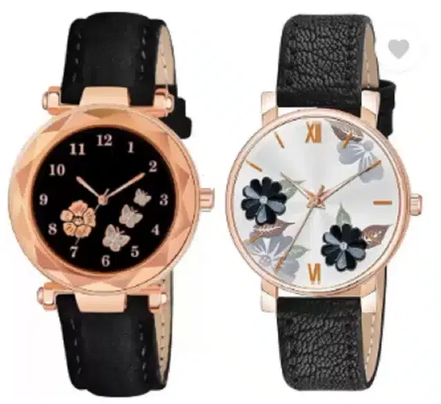 Analog Watch for Women, Pack of 2 (Multicolor)